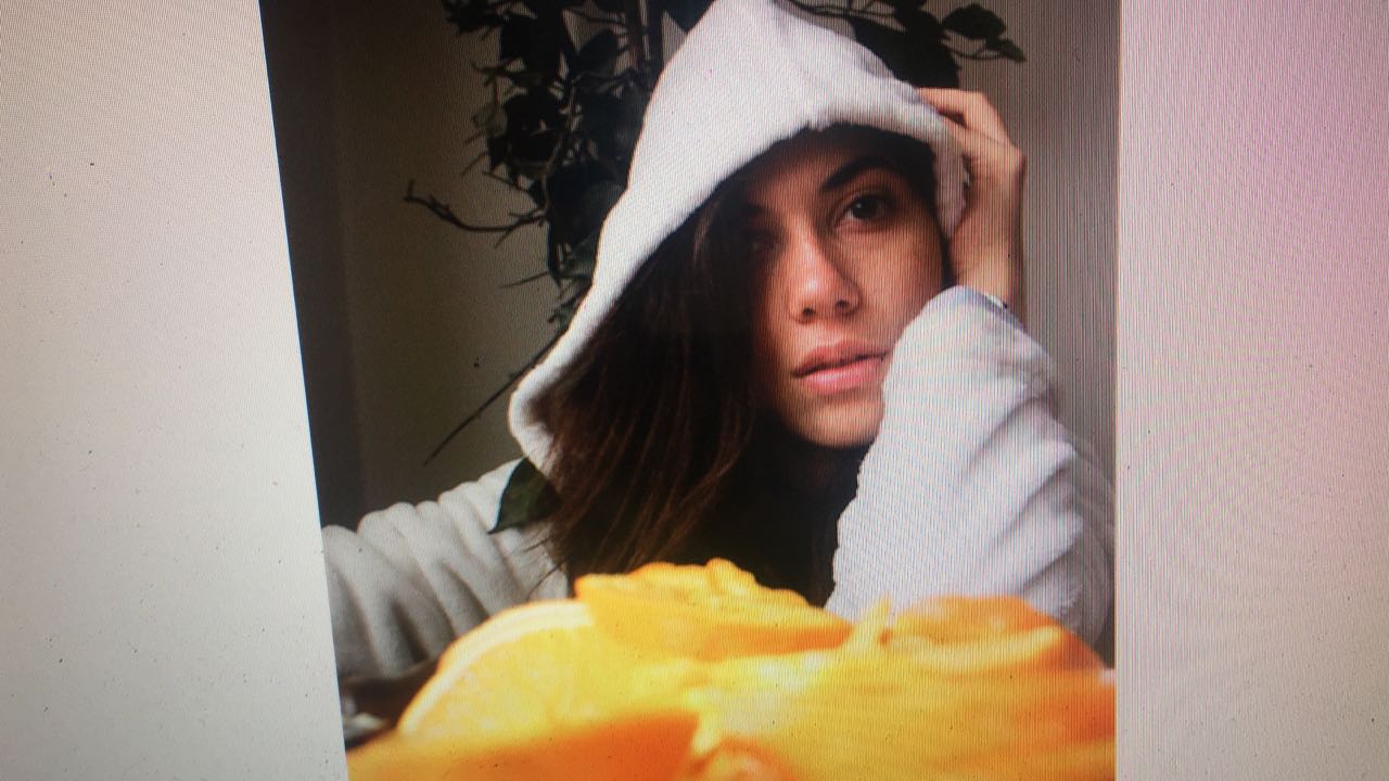 Beach scene with herbal tea